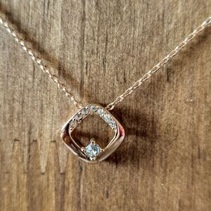 Elegant Rose Gold and Silver Pendant Necklace, Sterling Silver
